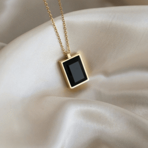 Black Onyx Gold Necklace